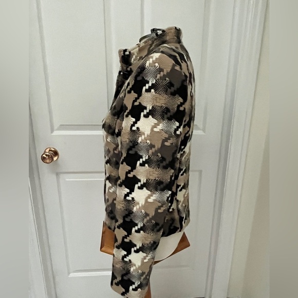 Louben Women's Vintage Patterned Mock Neck Blazer Jacket size 6 - Picture 3 of 6